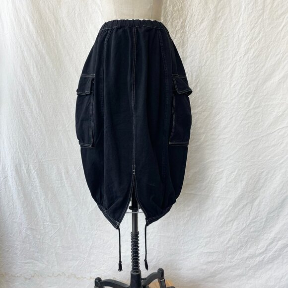 Black Utility Skirt with oversized cargo pockets, Size 1/Small - Picture 2 of 5